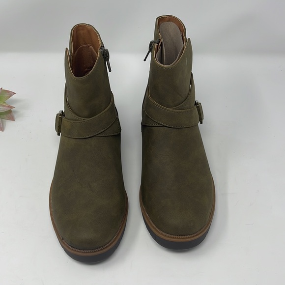 Style & Co. Womens Gabella P Faux Leather Buckle Ankle Boots - Picture 2 of 15